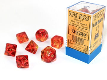 Chessex Gemini Red-Yellow/Gold | Cards and Coasters CA