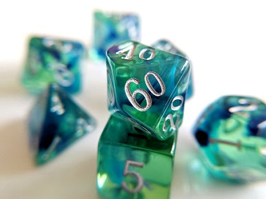 Little Dragon Corp Rainbow Flourite Set of 7 Dice | Cards and Coasters CA