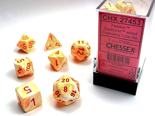 Chessex Festive Sunburst w/red | Cards and Coasters CA