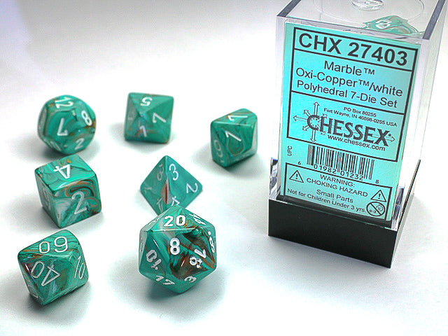 Chessex Marble Oxi-Copper White | Cards and Coasters CA