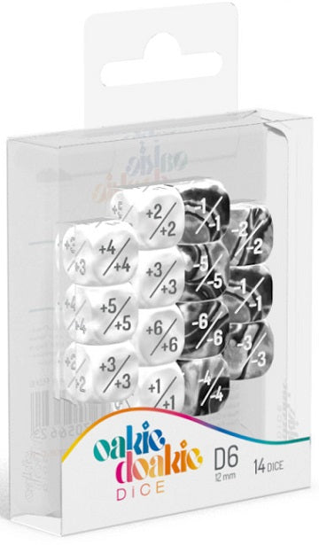 Oakie Doakie Dice - Positive/Negative White | Cards and Coasters CA