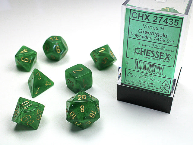 Chessex Vortex Green/Gold | Cards and Coasters CA