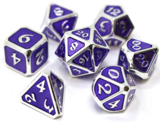 Die Hard Metal Dice - Mythica Platinum Amethyst | Cards and Coasters CA
