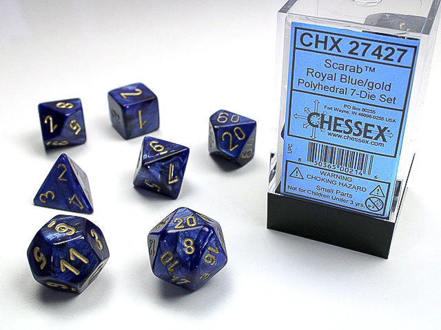 Chessex Scarab Royal Blue/Gold | Cards and Coasters CA