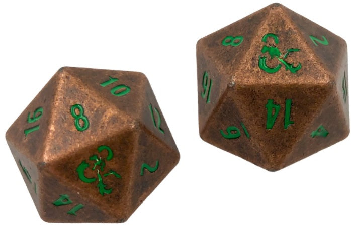 UP DICE HEAVY METAL DND D20 COPPER/GREEN | Cards and Coasters CA